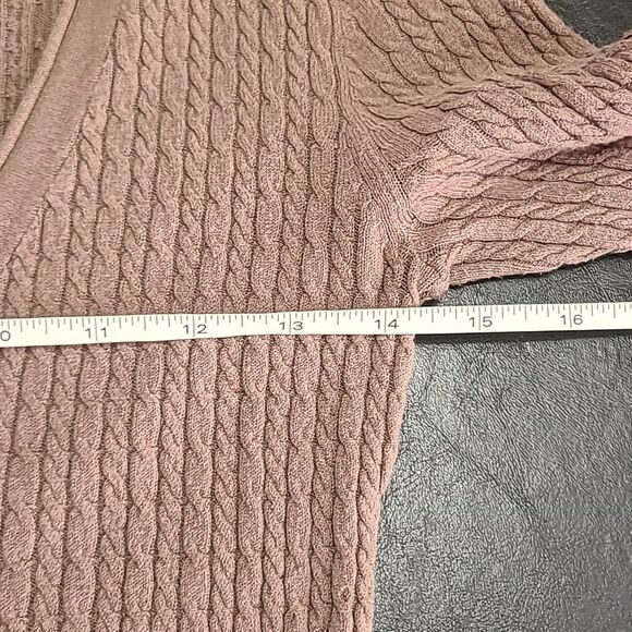 New York & Company Women's brown cable knit elbow Sleeve sweater size Xs office - Picture 7 of 10